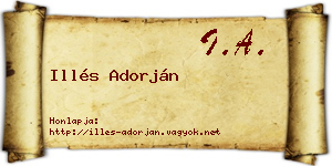 Illés Adorján névjegykártya